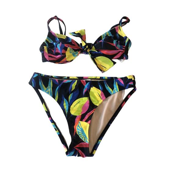 Tabitha Brown for Target Other - Tabitha Brown for Target Lemon Print Tie-Front Bikini Top (size s)And Bottom (M)